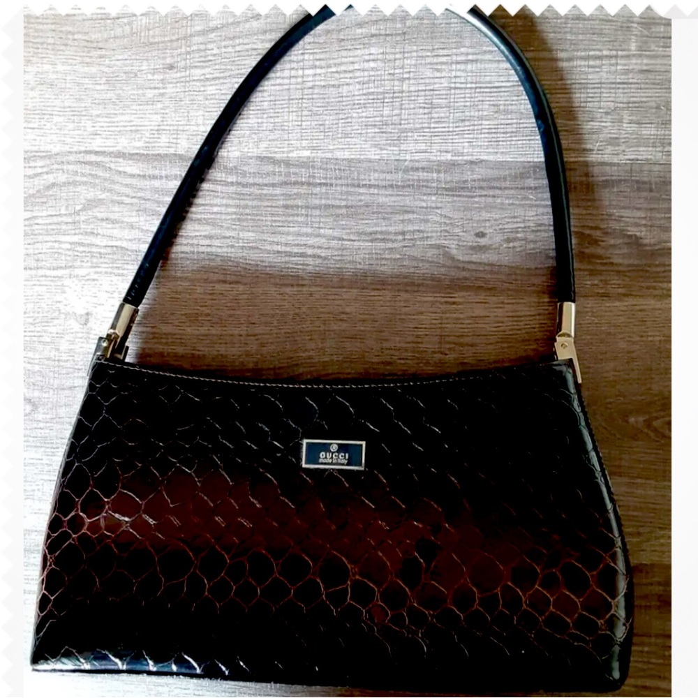 Gucci Handbag Crocodile Leather Black